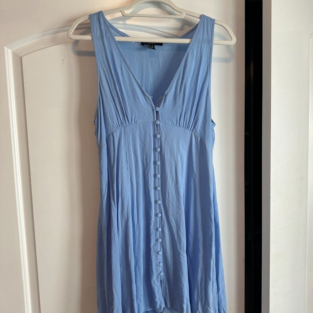 Baby Blue Low Neck Mini Dress